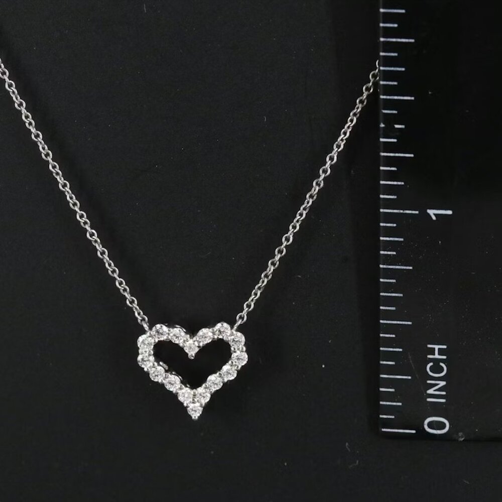 Tiffany & Co. Platinum 0.25 CTW Diamond Heart Necklace - Picture 4 of 6